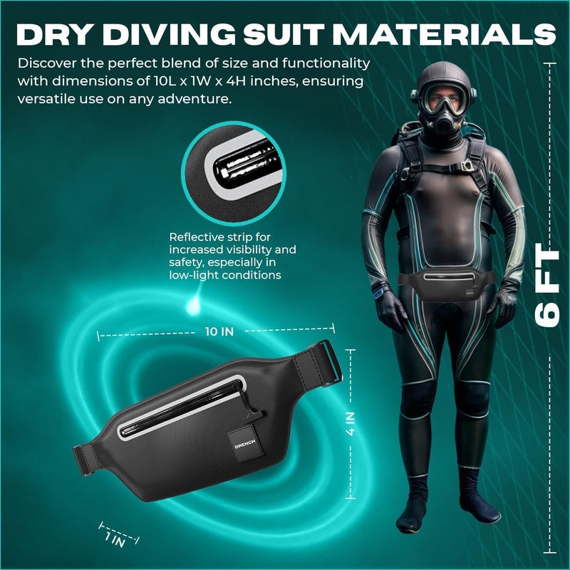 Drench Store 100% Underwater Waterproof Fanny Pack. Waist Pack. Submersible Waterproof Phone Pouch. Dry Bag for Swimming, Boating, SUP & Snorkelling. Underwater Phone case. Floating Belt Bag - Image 4